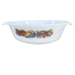 Vintage Anchor Hocking Fire King Fruit Harvest 1-1/2 qt. Casserole Dish